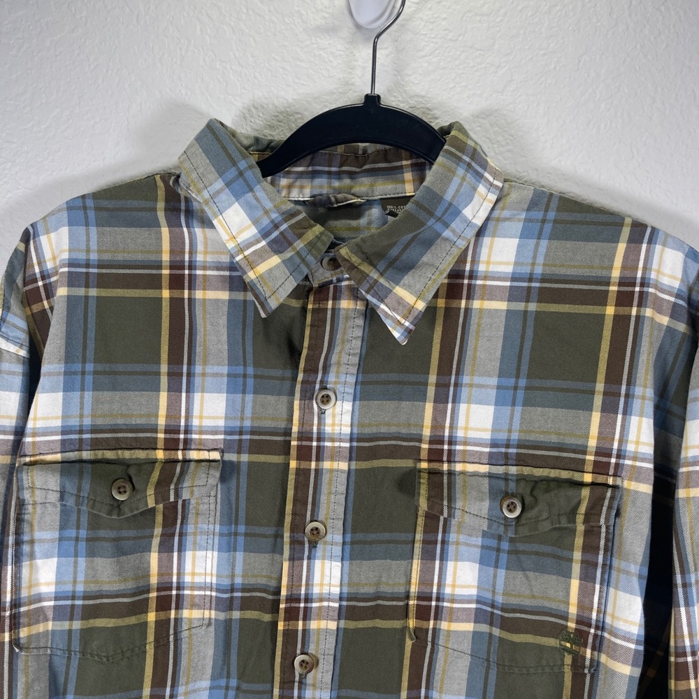 Timberland Plaid Flannel Shirt Long Sleeve Button Up Relaxed Fit XL